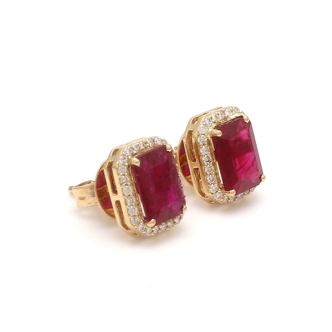 Ruby Octogen Diamond Studs - qivii