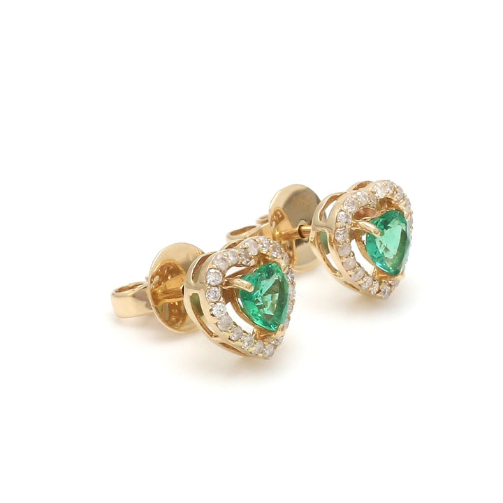 Emerald Heart Diamond Studs - qivii