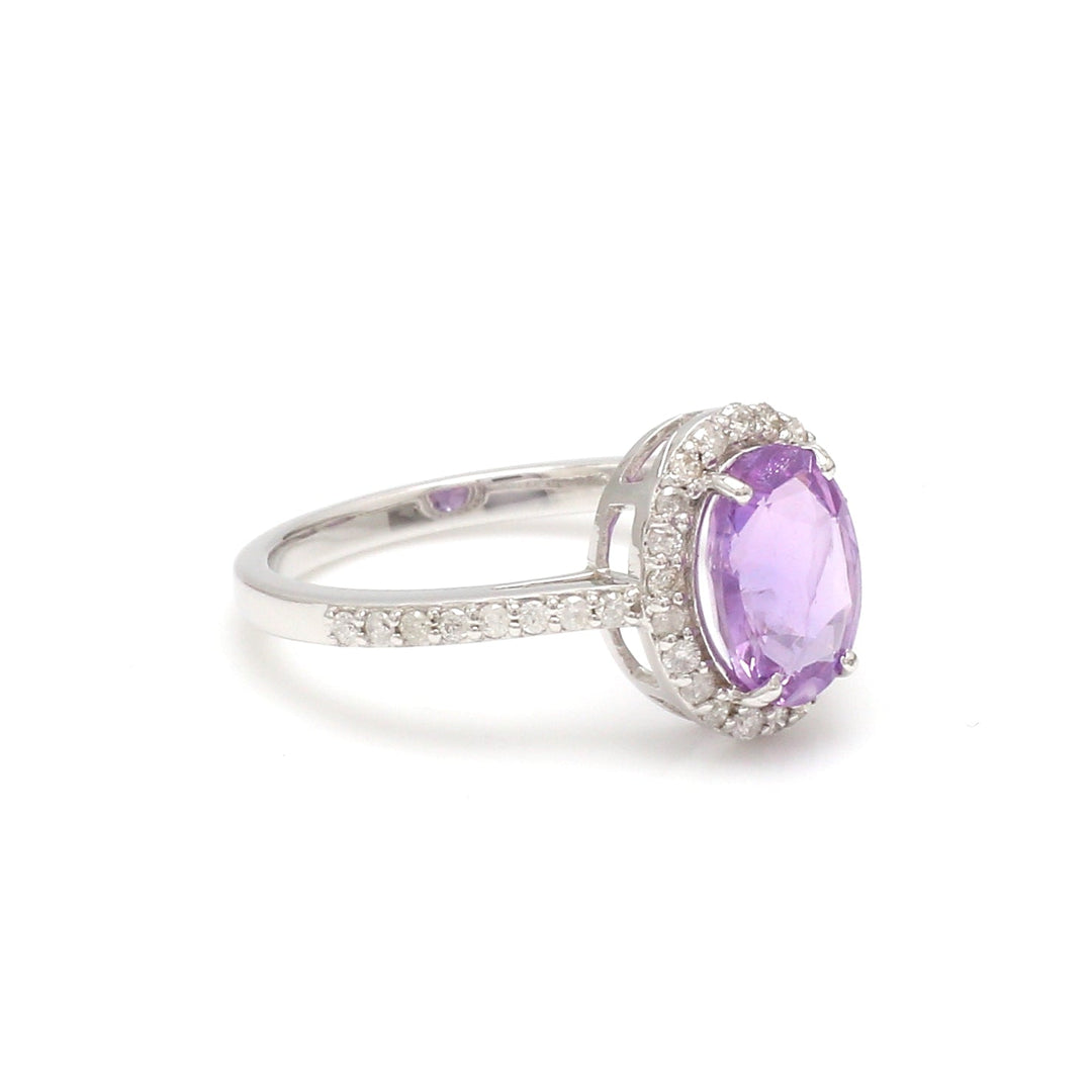 Purple Sapphire Oval diamond ring - qivii