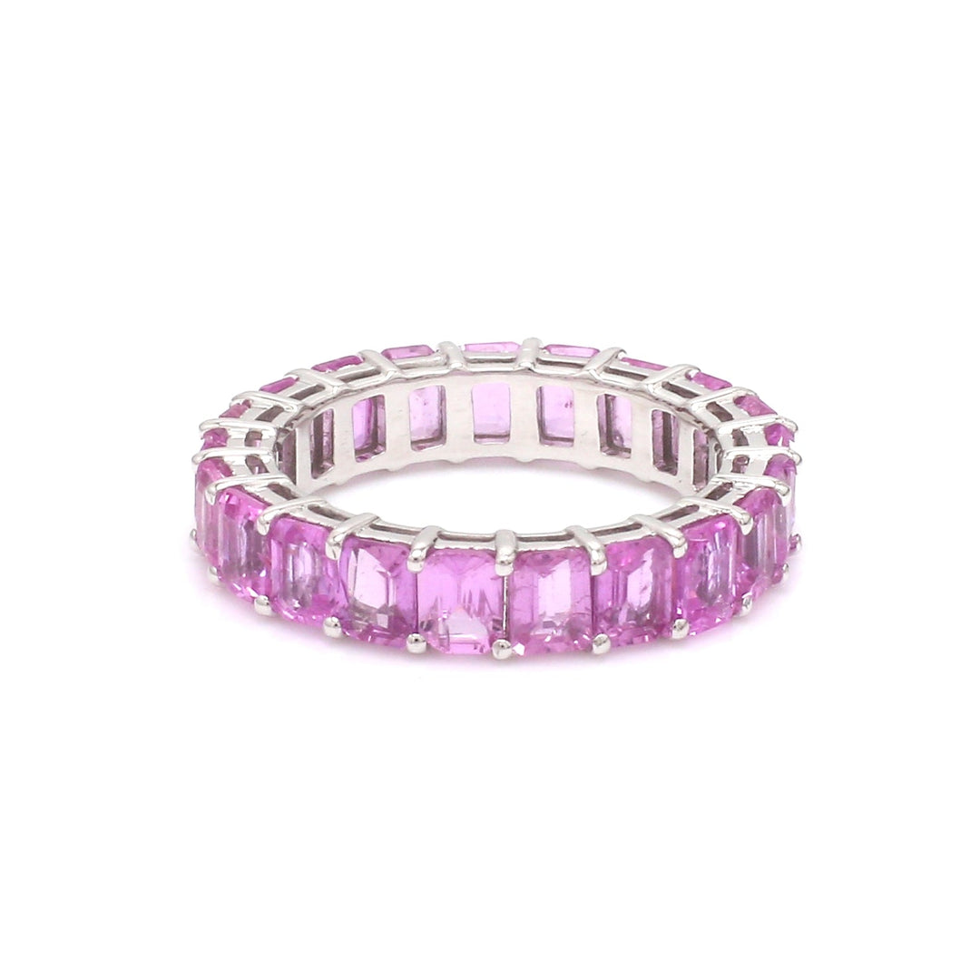 Pink Sapphire Octagon Prong Set Ring - qivii