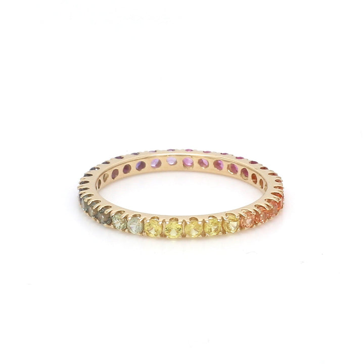 Rainbow Sapphire Thin Eternity Ring - qivii