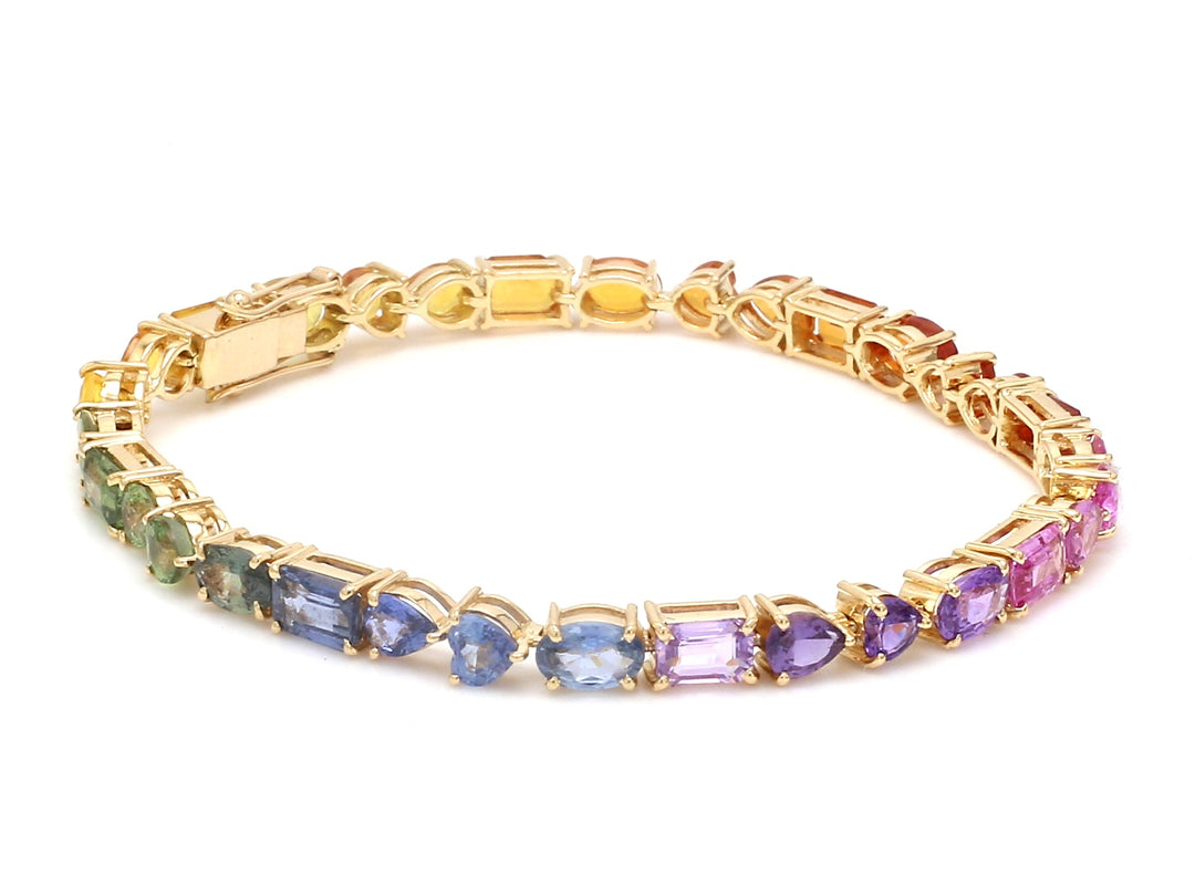 Rainbow Sapphire Mix Shape Bracelet - qivii