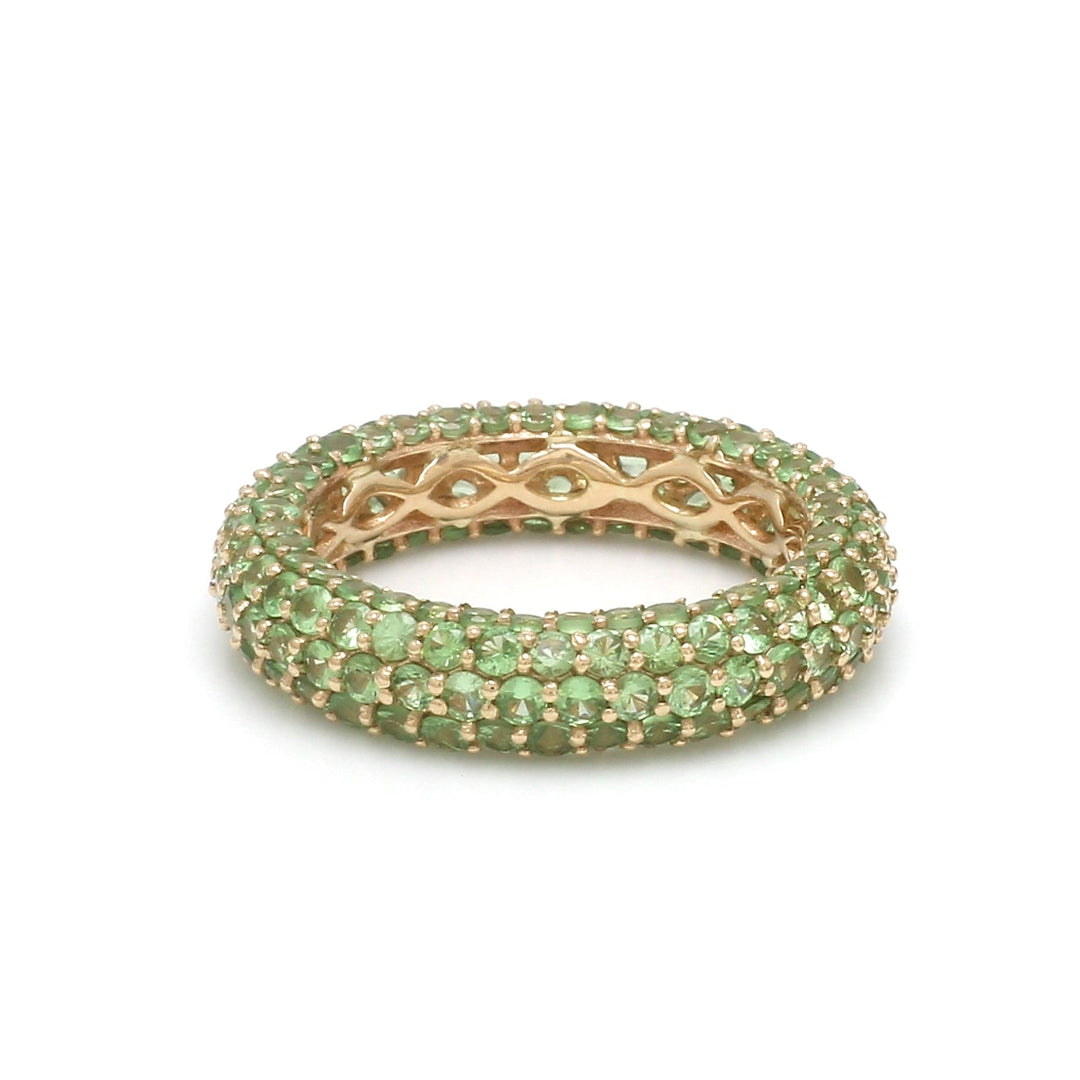 Tsavorite Pave Eternity Band Ring - qivii