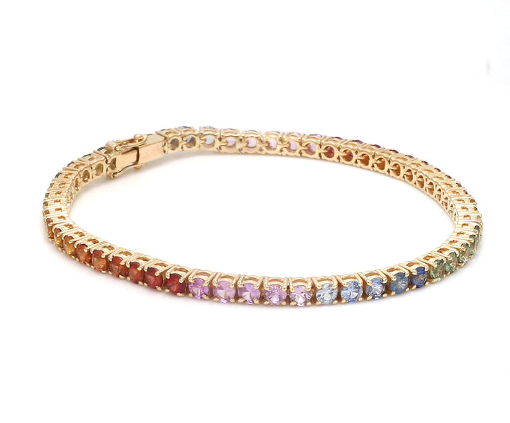 Rainbow Sapphire 3MM Tennis Bracelet - qivii