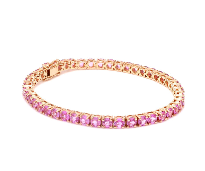Pink Sapphire 3.50MM Round Bracelet - qivii