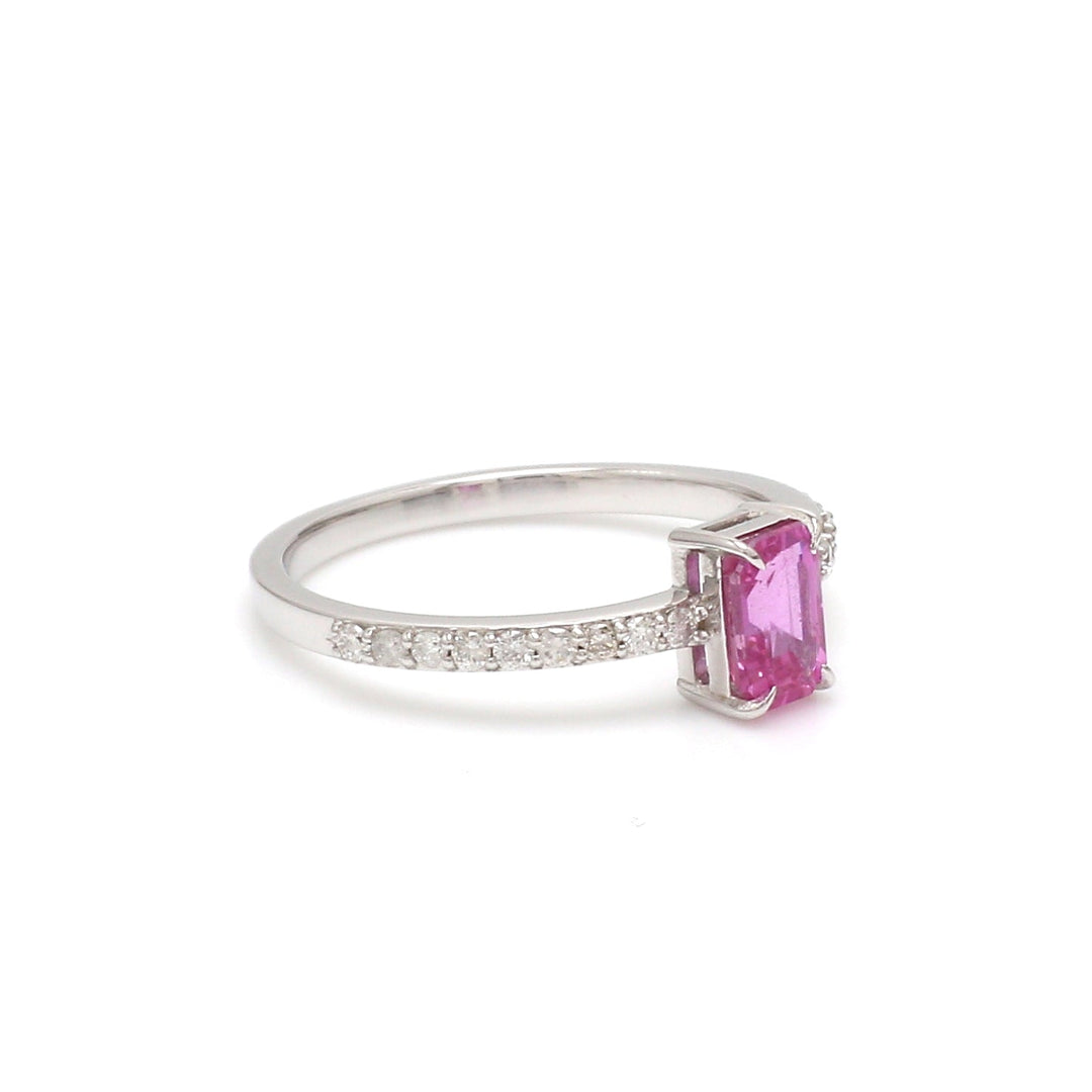 Pink Sapphire Octagon Diamond Ring - qivii