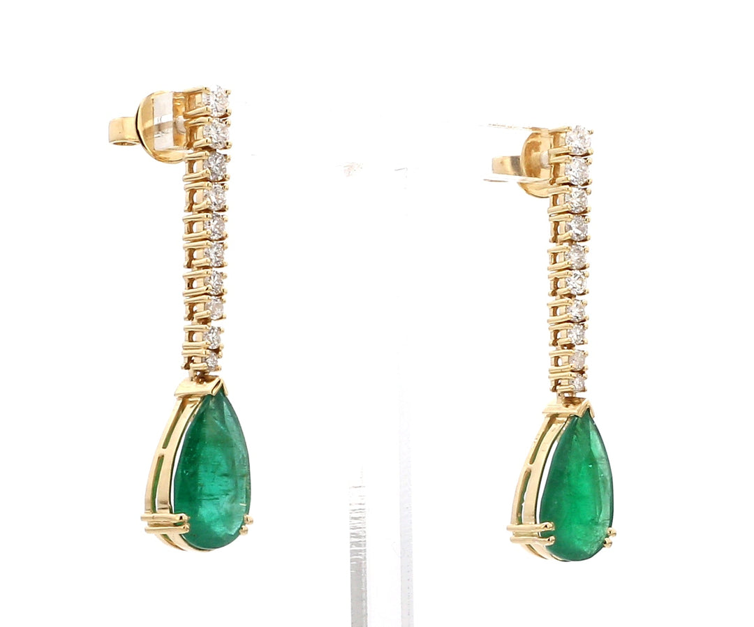 Emerald Pear Diamond Earrings - qivii