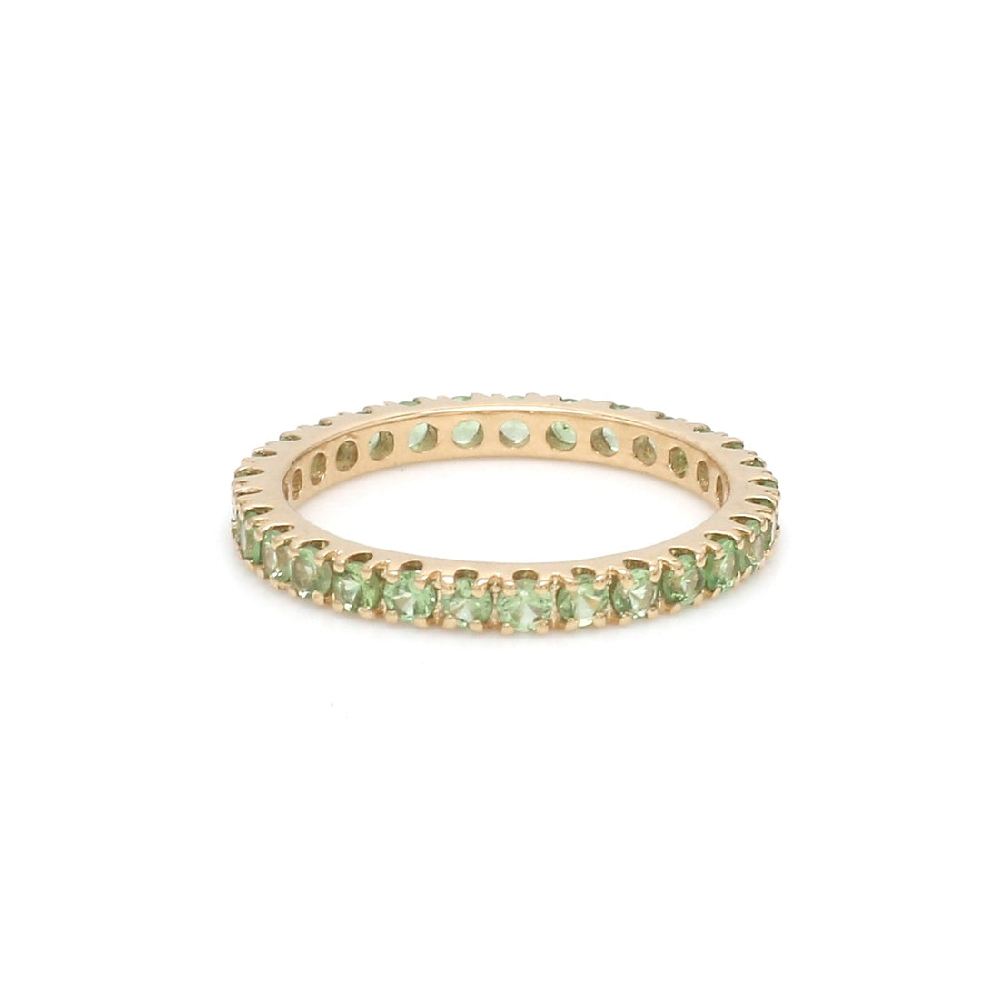 Tsavorite Round Thin Band Ring - qivii