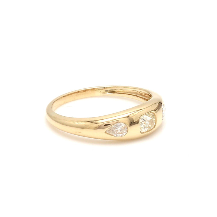 Diamond Cushion and Pear Chunky Ring - qivii