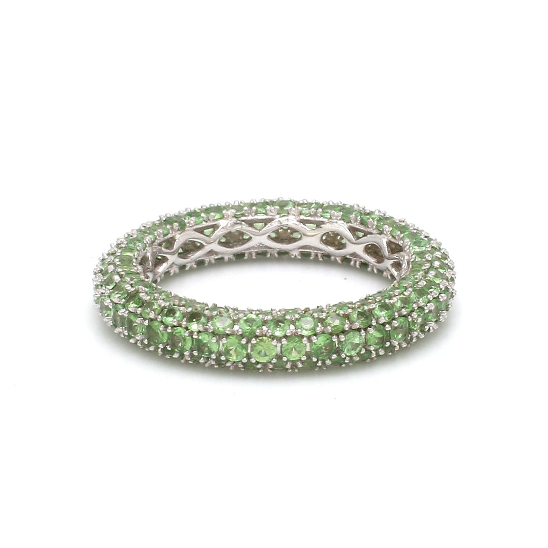 Tsavorite Round Pave Ring - qivii