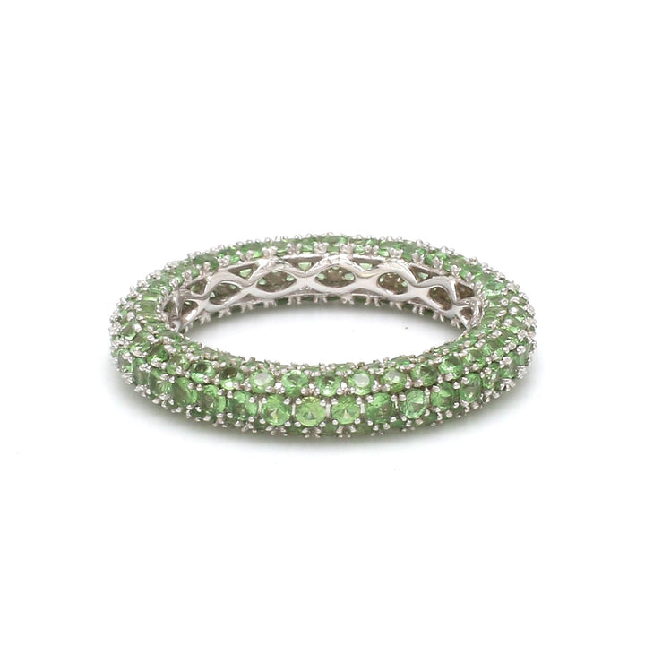 Tsavorite Round Pave Ring - qivii