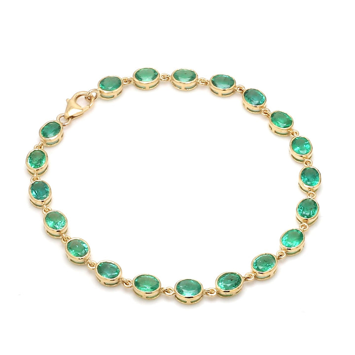 Emerald Oval Bezel Set Bracelet - qivii
