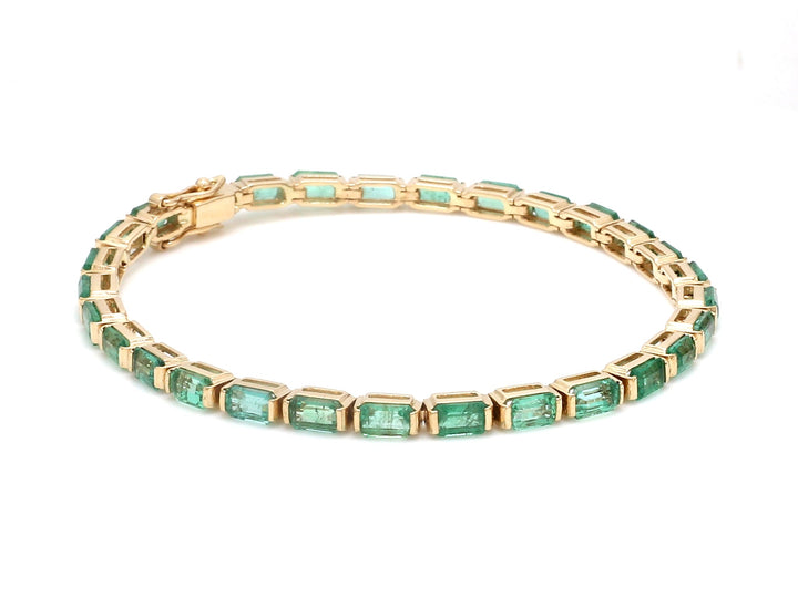 Emerald Octagon Bar Set Bracelet - qivii