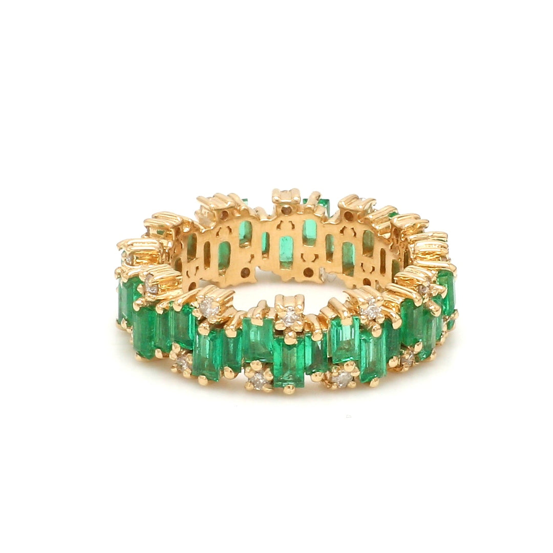 Emerald and Diamond Zig Zag Ring - qivii