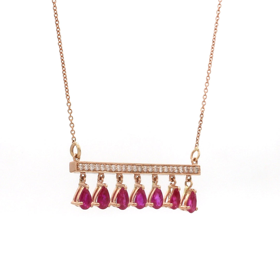 Ruby Pear Pendant - qivii