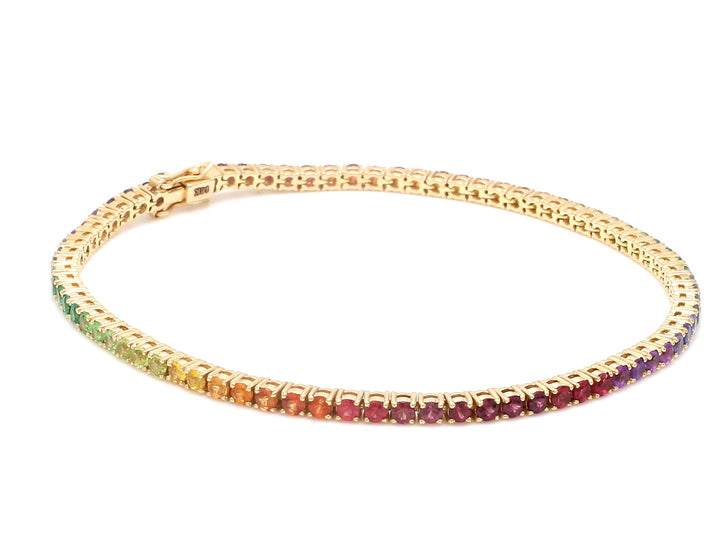 Rainbow Gemstone 2.50MM Tennis Bracelet - qivii