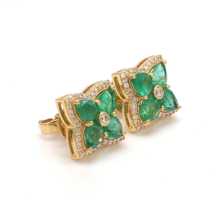 Emerald Four Pear Studs - qivii