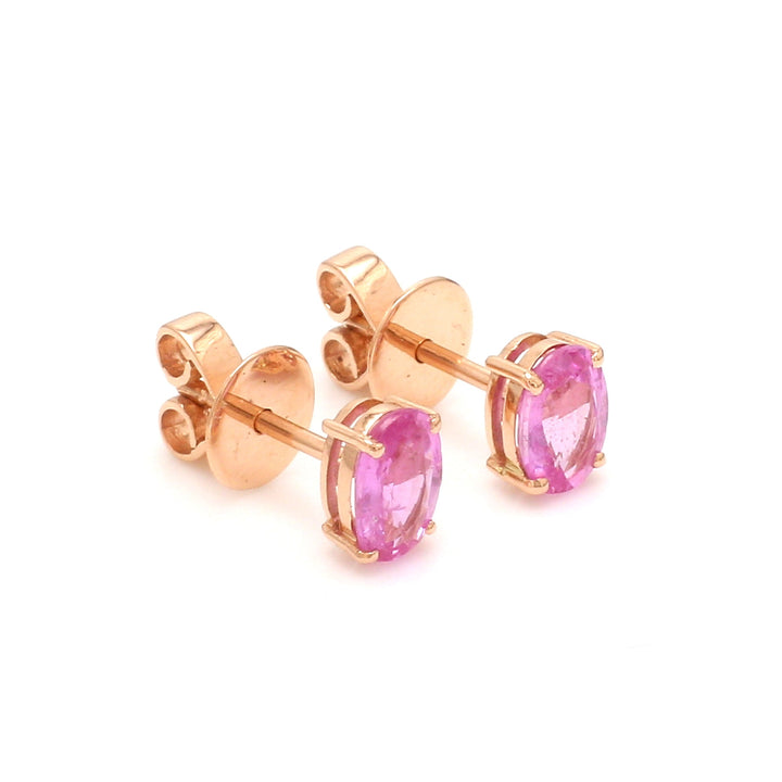 Pink Sapphire Oval Studs - qivii