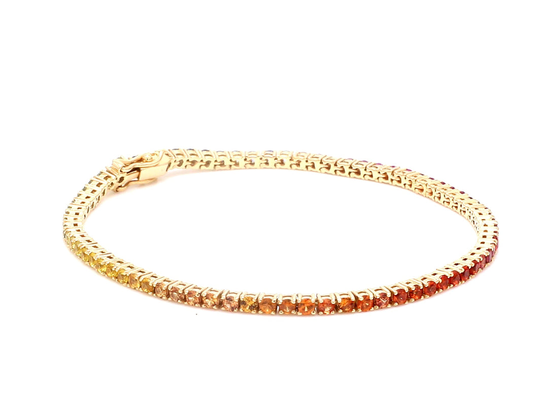 Rainbow Sapphire 2MM Bracelet (Single Rainbow) - qivii