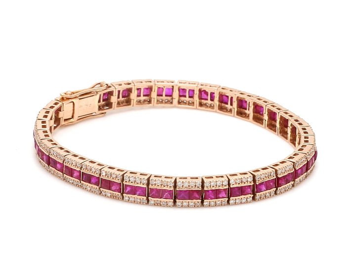 Ruby and Diamond Channel Set Bracelet - qivii