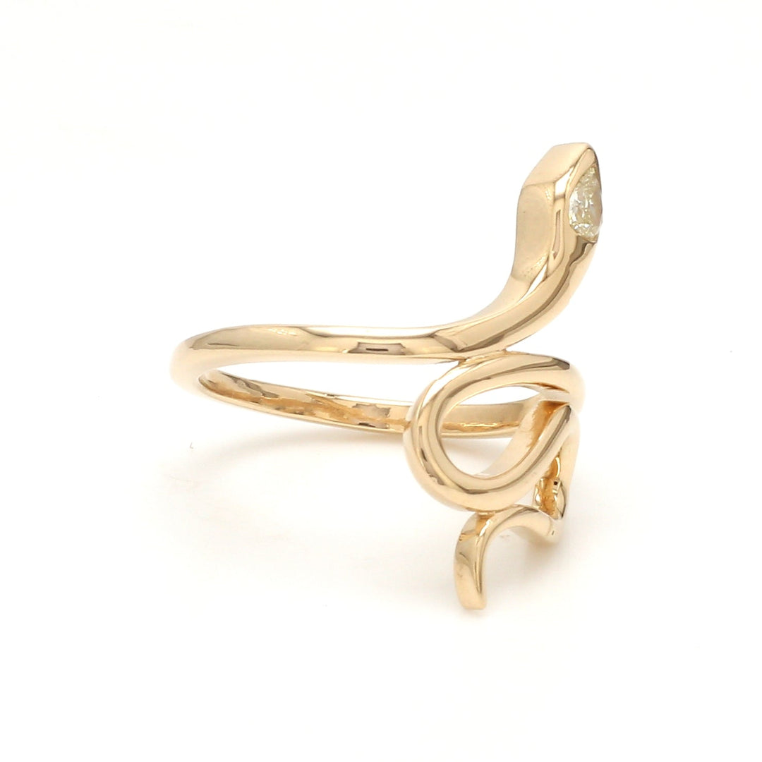Old Mine Cut Diamond Snake Ring - qivii
