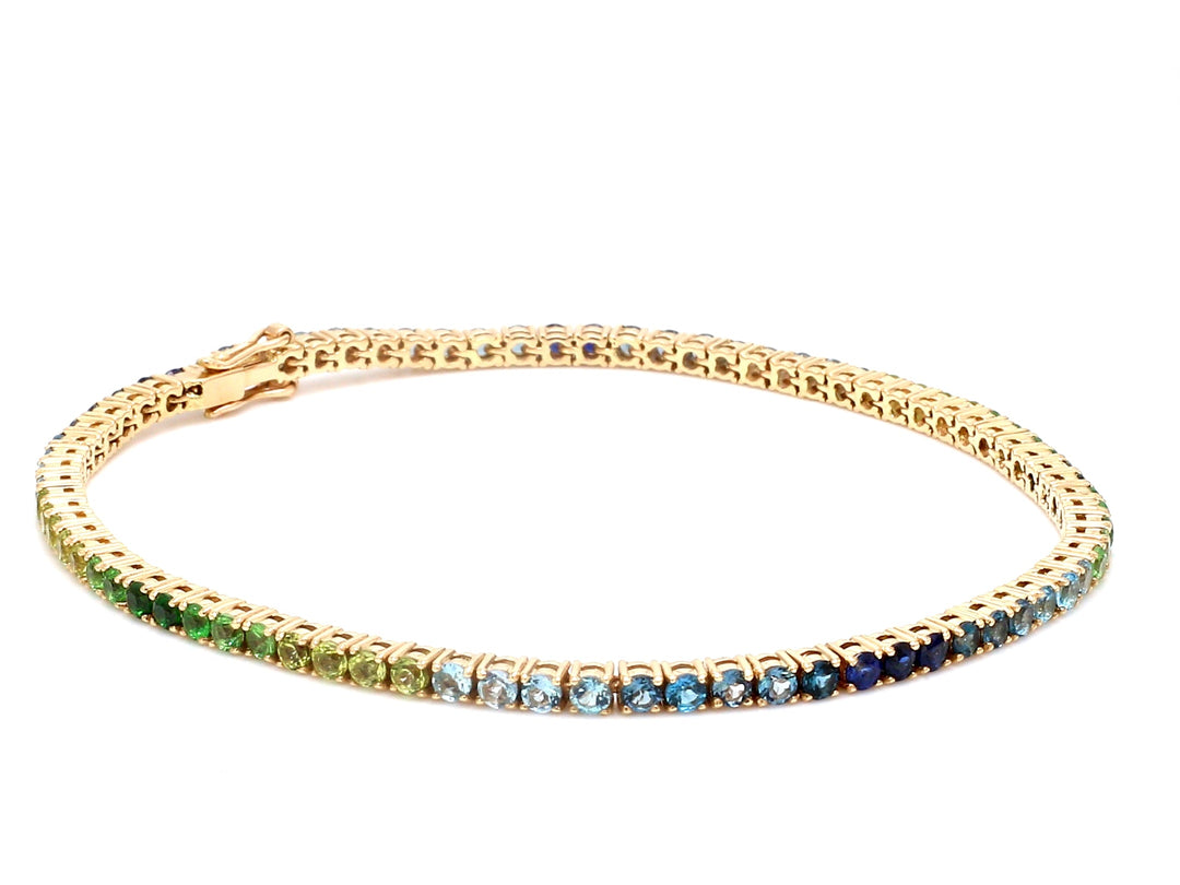 Blue Green Ombre 2MM Round Bracelet - qivii
