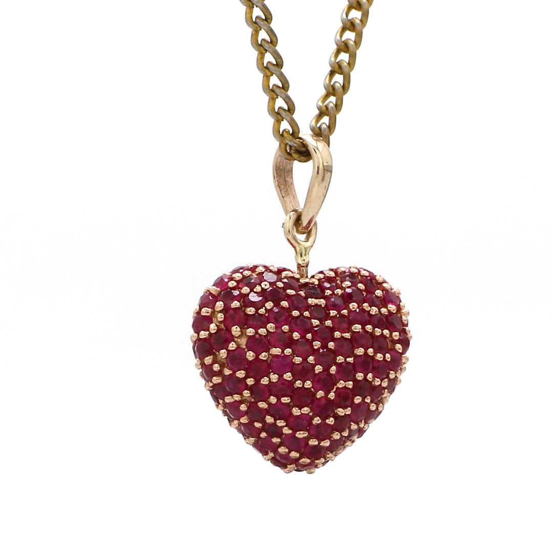 Ruby Heart Pave Pendant - qivii