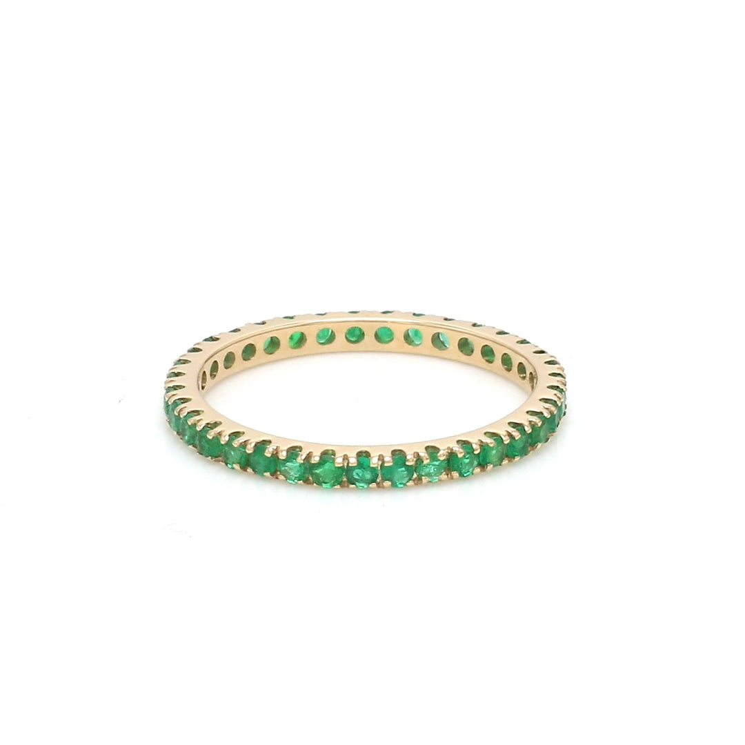 Emerald Round Thin Ring - qivii