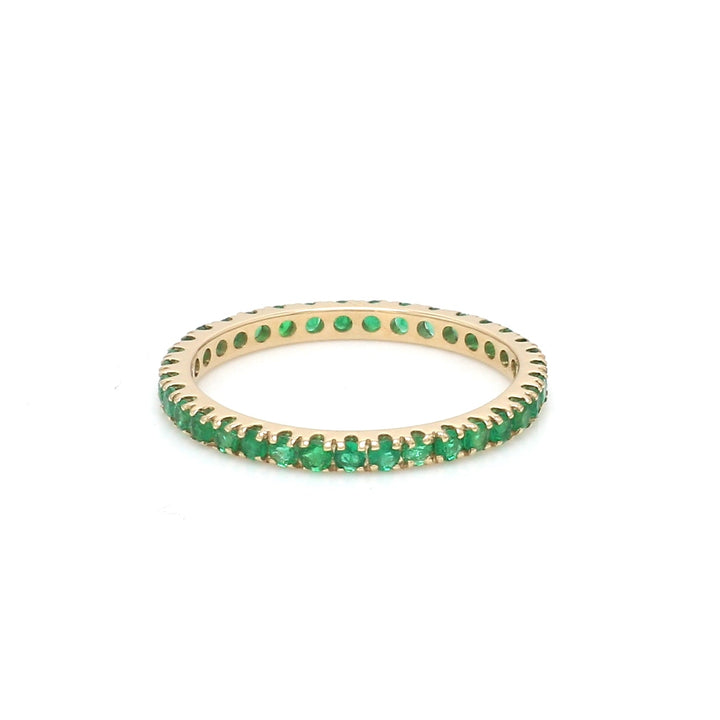 Emerald Round Thin Ring - qivii