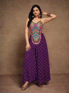 Light Purple Silk With Handwork Co-ord Set
