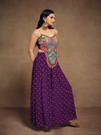 Light Purple Silk With Handwork Co-ord Set