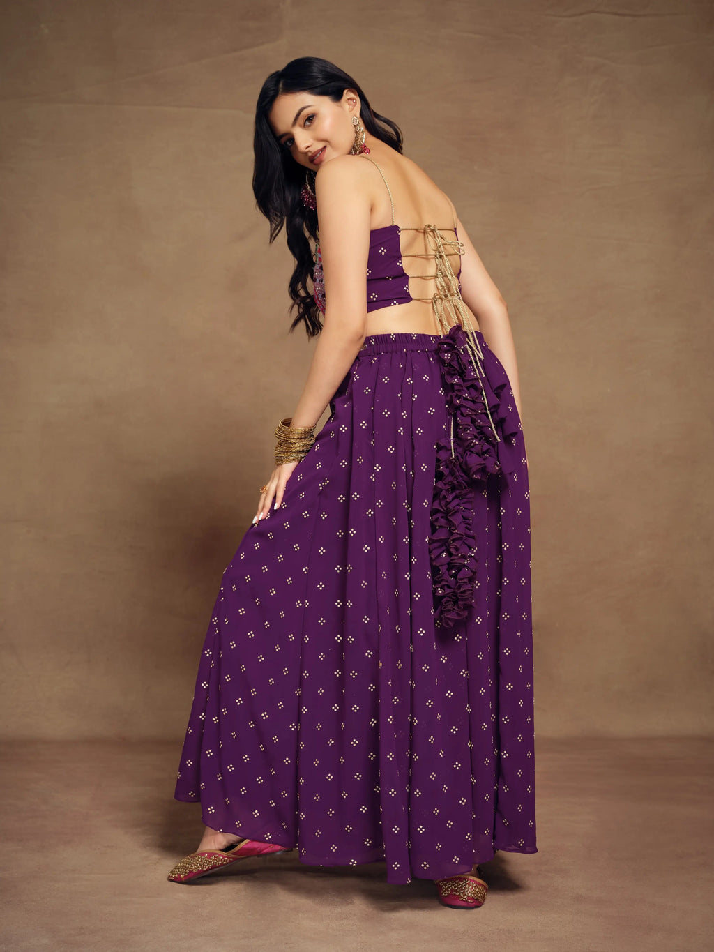 Light Purple Silk With Handwork Co-ord Set