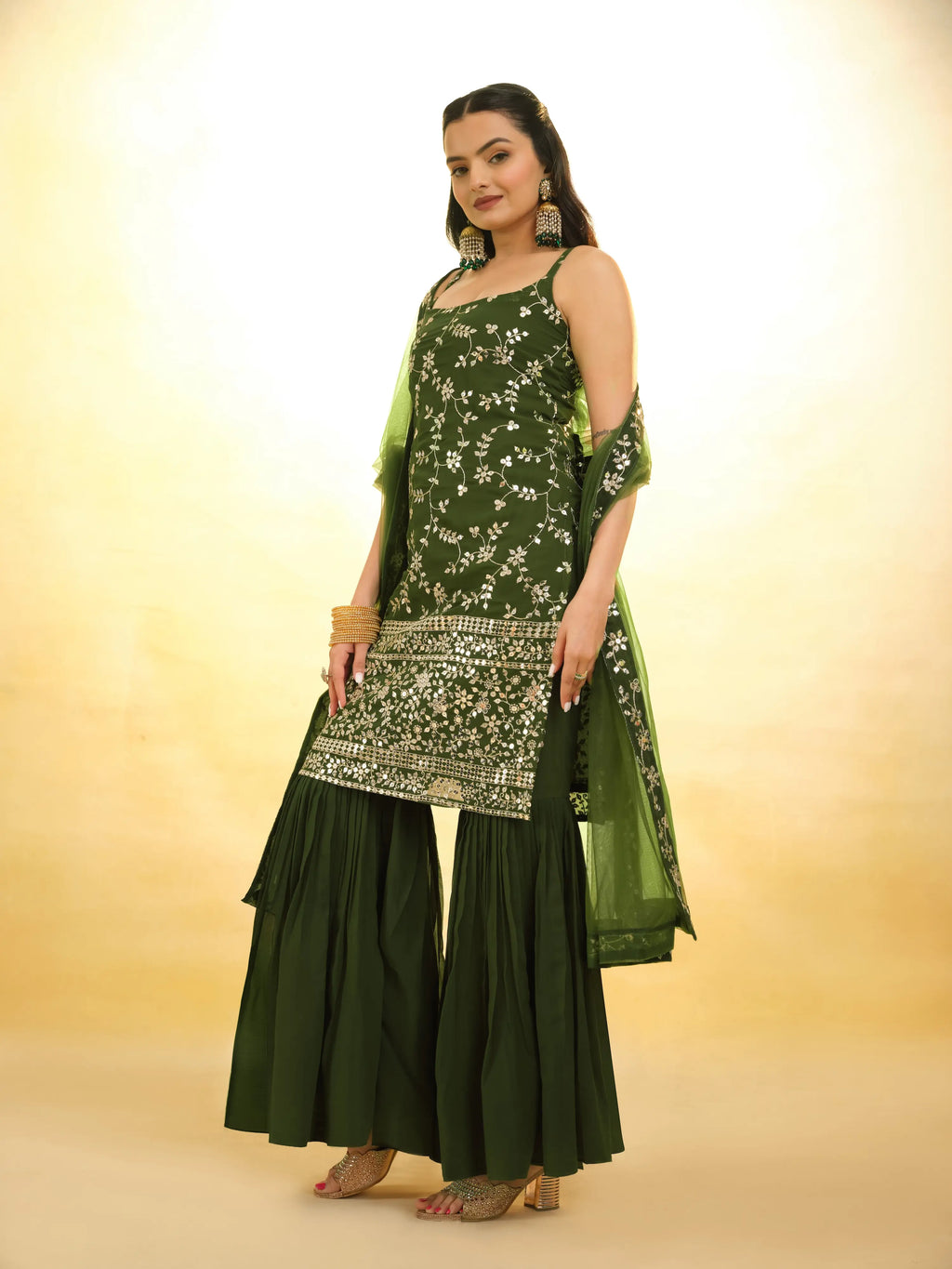 Rangoon Green Georgette Salwar Suit