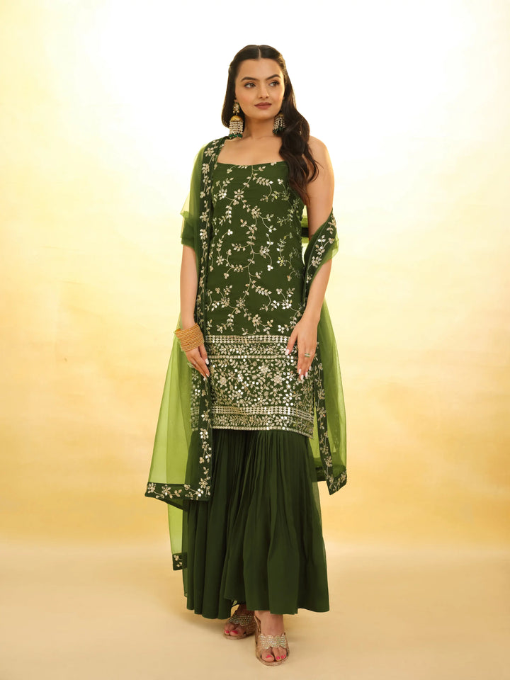 Rangoon Green Georgette Salwar Suit - qivii