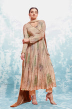 Pinkish Brown Printed Muslin Salwar Suit