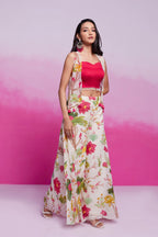 Off- White Cotton Silk Printed Co-ord Set