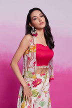 Off- White Cotton Silk Printed Co-ord Set