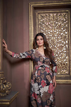 Black  Floral Print Handwork Kurta Set with Pant & Dupatta