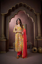 Mustard Yellow Handwork Kurta Set with Pant & Dupatta