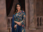 Tealish Blue Handwork Kurta Set with Pant & Dupatta