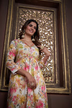 Lemon Yellow Handwork Kurta Set with Pant & Dupatta