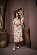 Green Handwork Kurta Set with Pant & Dupatta