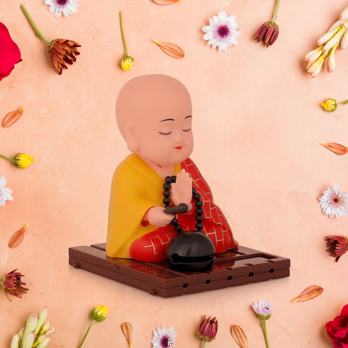 Spiritual Solar Buddha Statue – Moving Head & Hand Table Decor
