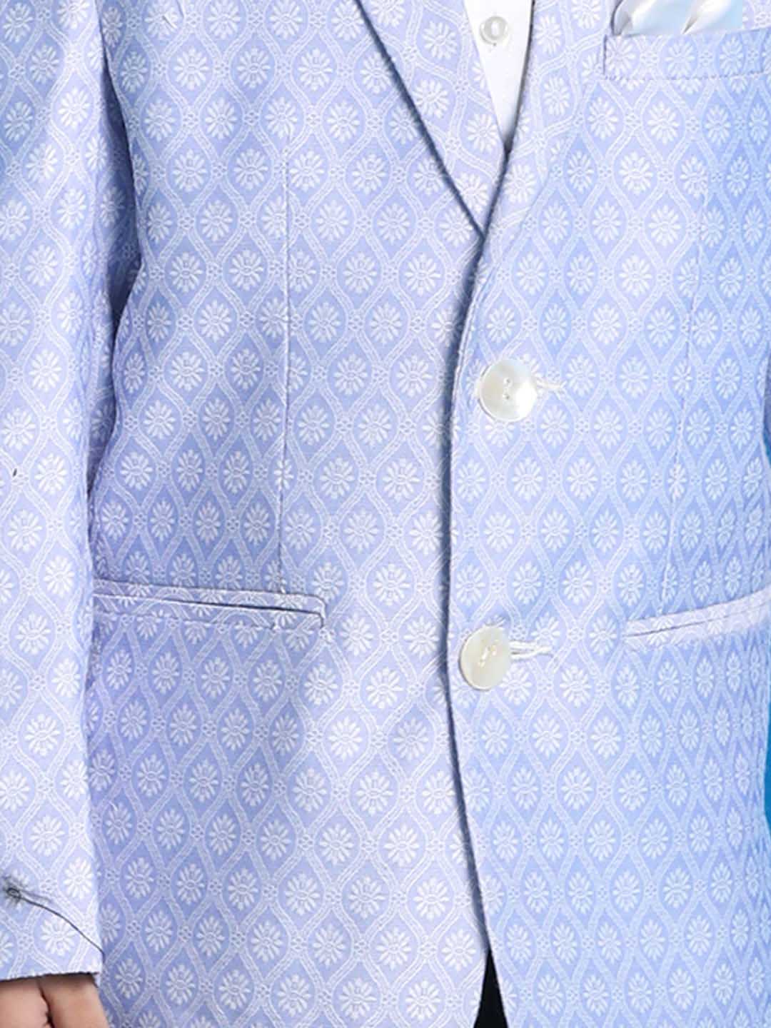 VASTRAMAY Boy's Lavender Woven Design Blazer - qivii