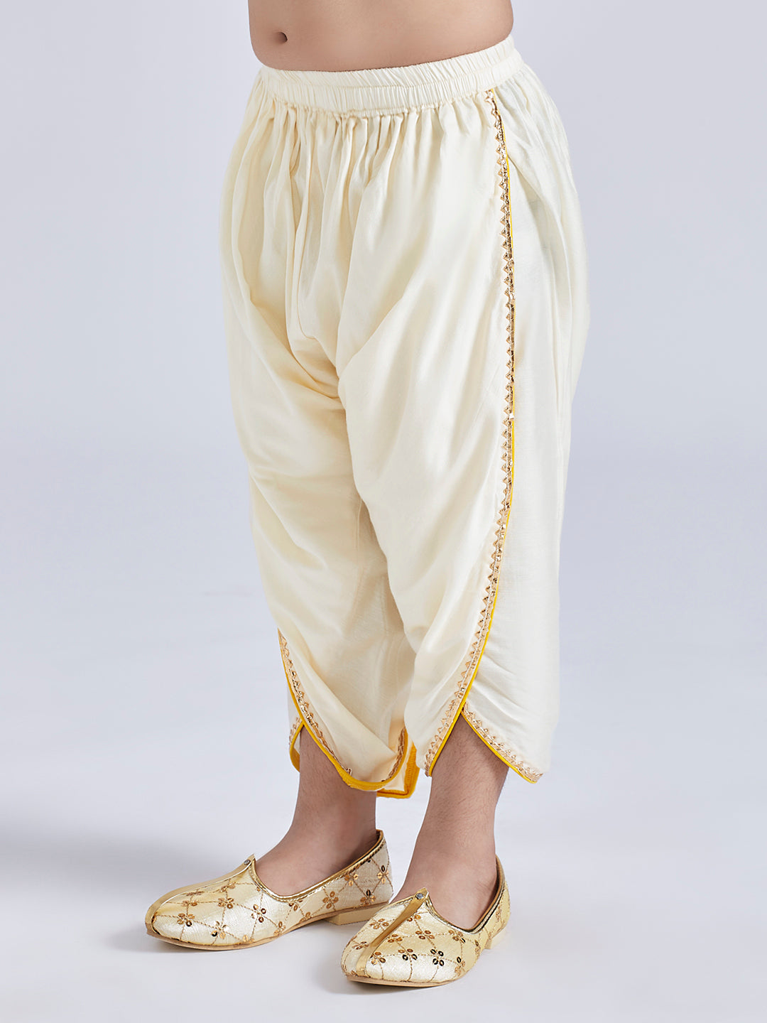 Vastramay Infant Boys' Red And Cream Silk Blend Kurta and Dhoti Set - qivii