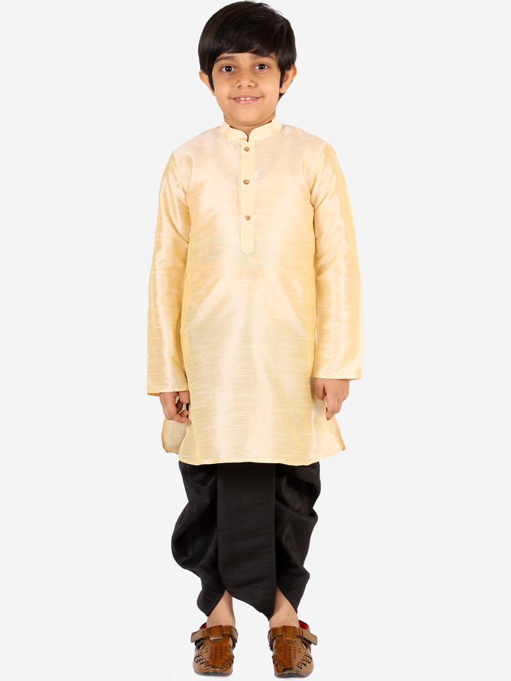 VASTRAMAY Boys' Black Silk Blend Dhoti - qivii