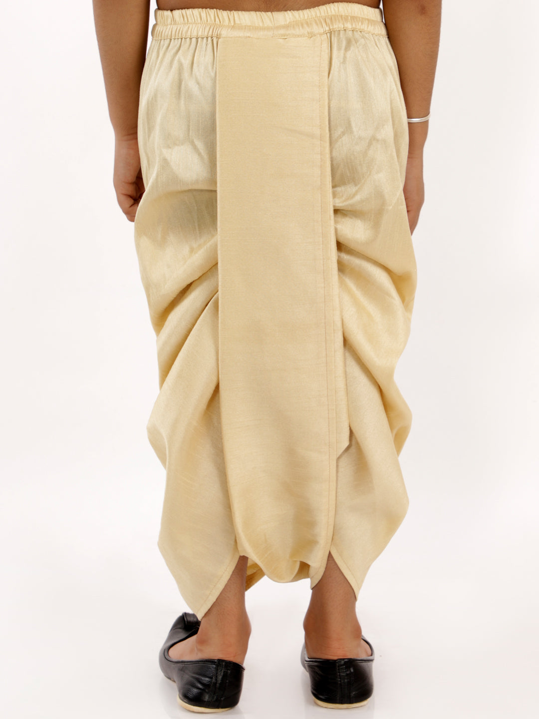 VASTRAMAY Boys' Gold Silk Blend Solid Dhoti - qivii