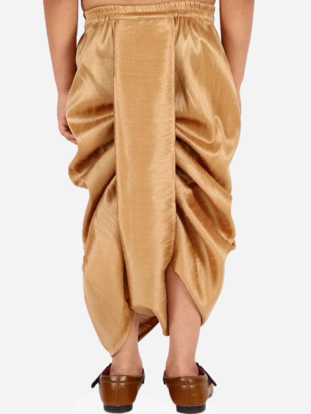 VASTRAMAY Boys' Rose Gold Silk Blend Solid Dhoti - qivii