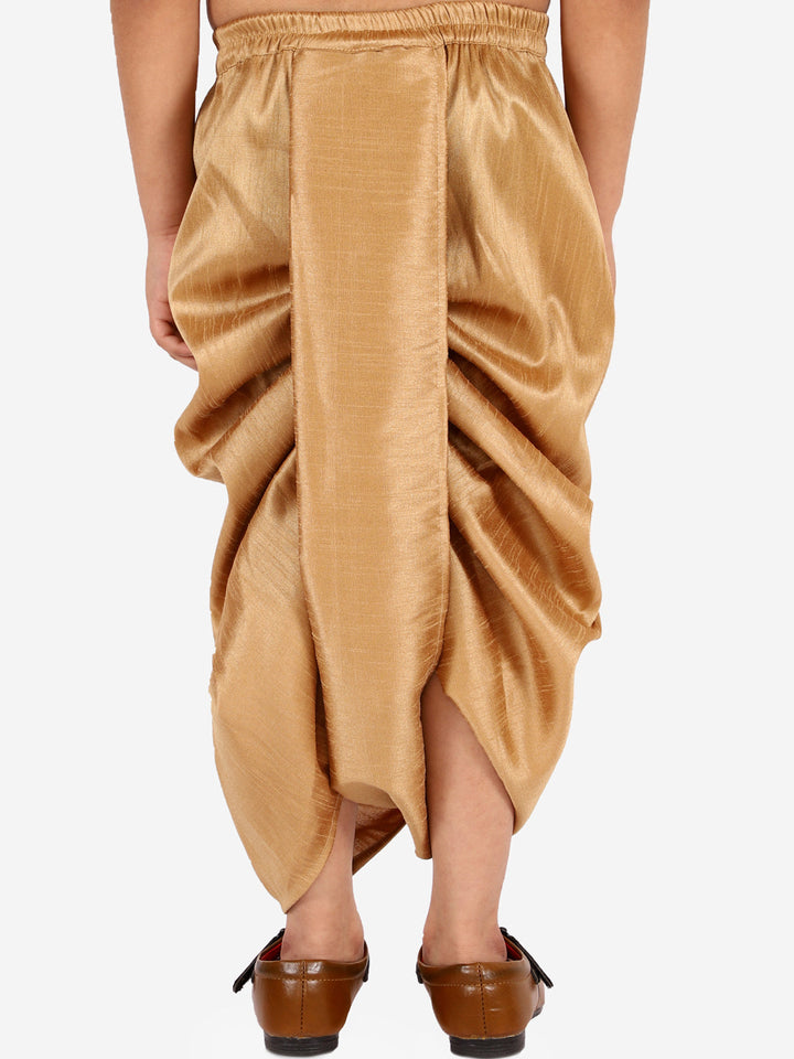 VASTRAMAY Boys' Rose Gold Silk Blend Solid Dhoti - qivii