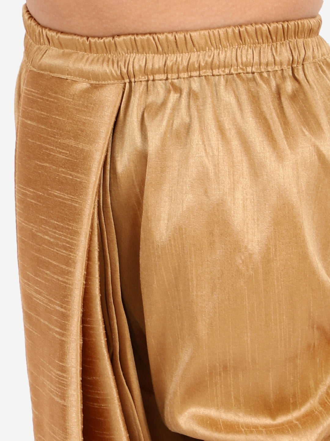 VASTRAMAY Boys' Rose Gold Silk Blend Solid Dhoti - qivii
